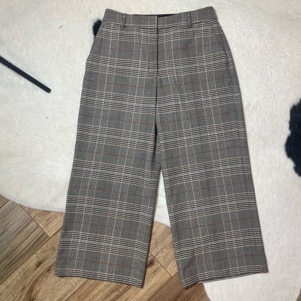 Express Editor Mid Rise Cropped Wide Leg Pant
